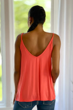 It's Go Time Double V-Neck Swing Cami : Coral