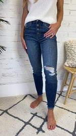 Liverpool Jenness High Rise Distressed Skinny Jean : Medium Wash