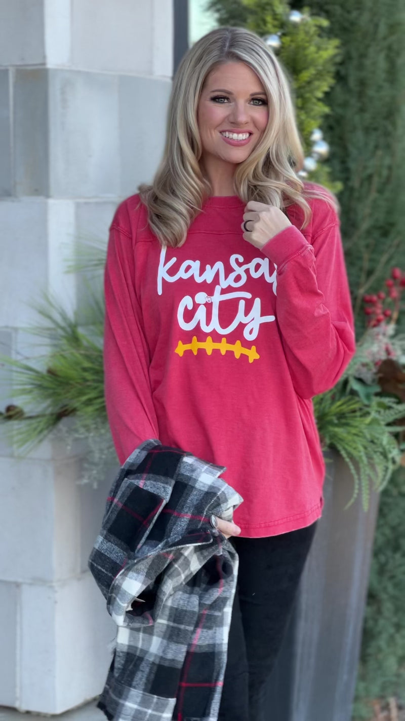Kansas City Laces 15 Long Sleeve Tee : Red