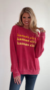 Triple KC Crewneck Sweatshirt : Heathered Red/Yellow