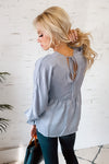Beaming With Beauty V-Neck Babydoll Top : Silver