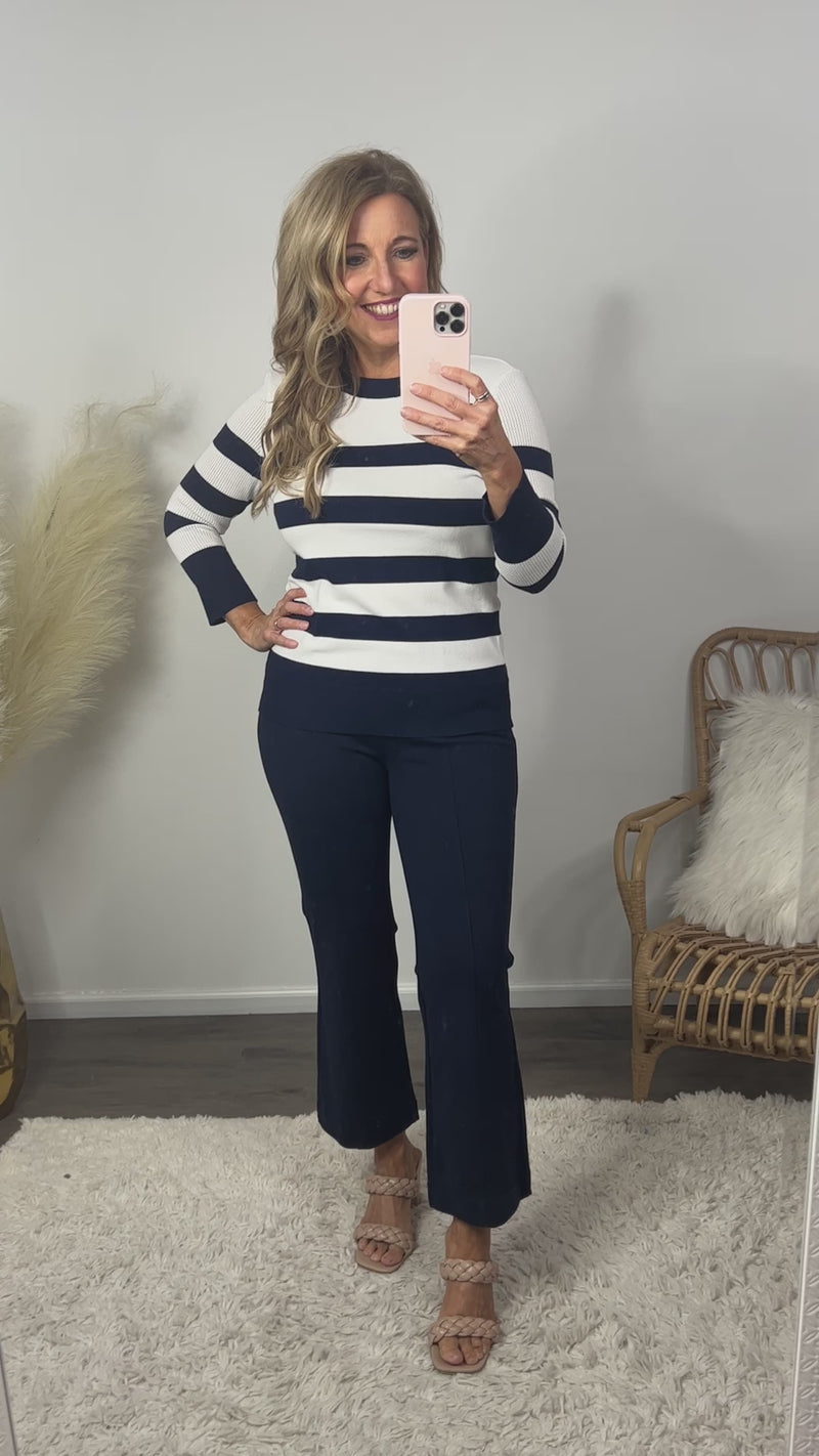 Liverpool Stella Kick Flare Pant : Navy
