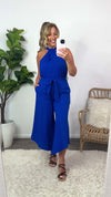 New Heights Cropped Wide Leg Jumpsuit : Royal Blue