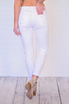 Dear John 4 Button Distressed Jean : Optic White