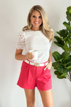 Love And Light Crochet Sleeve Tee : White