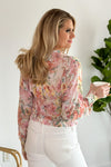 Just A Dream Smocked Waist Blouse : Rose/Floral