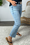 Judy Blue Mia Mid Rise Side Slit Crop Jean : Light Wash