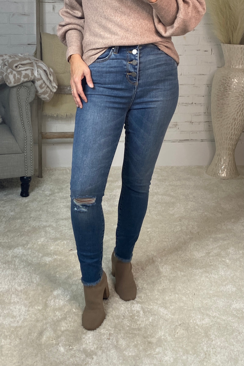 Liverpool Elmdale High-Rise Distressed Ankle Skinny Jean : Medium Wash