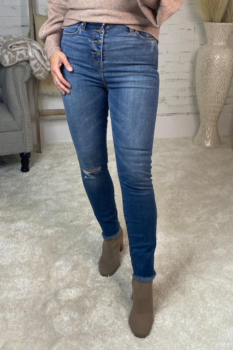 Liverpool Elmdale High-Rise Distressed Ankle Skinny Jean : Medium Wash