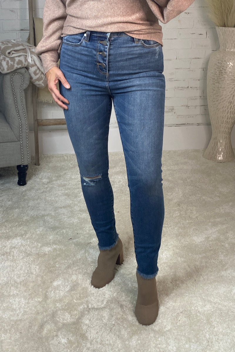 Liverpool Elmdale High-Rise Distressed Ankle Skinny Jean : Medium Wash