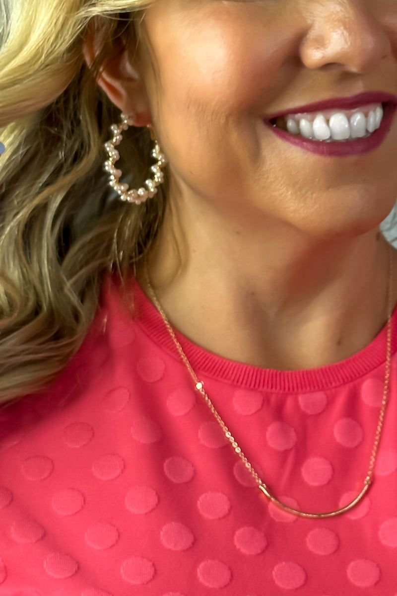 Nicole Pearl Wrapped Hoop Earring : Gold/Pearl