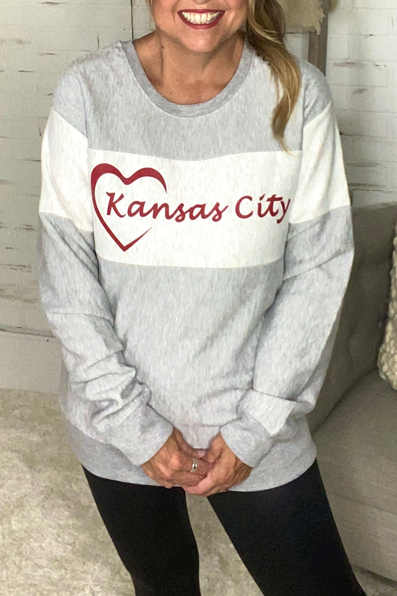 Exclusive Open Heart Kansas City Crew Neck : Grey