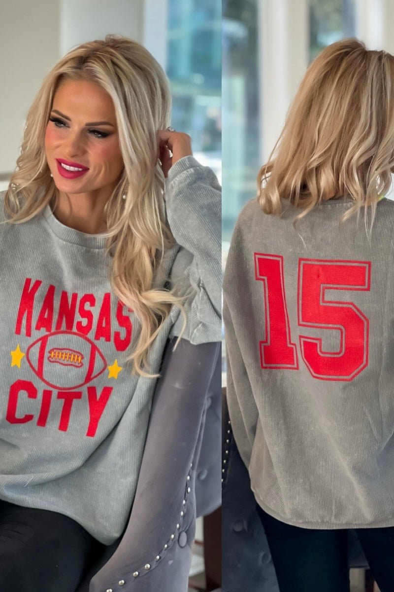 Kansas City Football 15 Corded Pullover : Grey – TeaElla