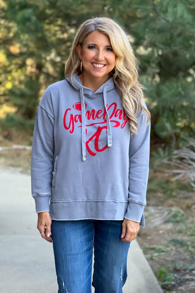 Game Day KC Hoodie : Grey/Red