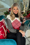 Under the Pines Turtle Neck Sweater - Red and Black