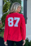 Kansas City Laces 87 Corded Pullover : Red