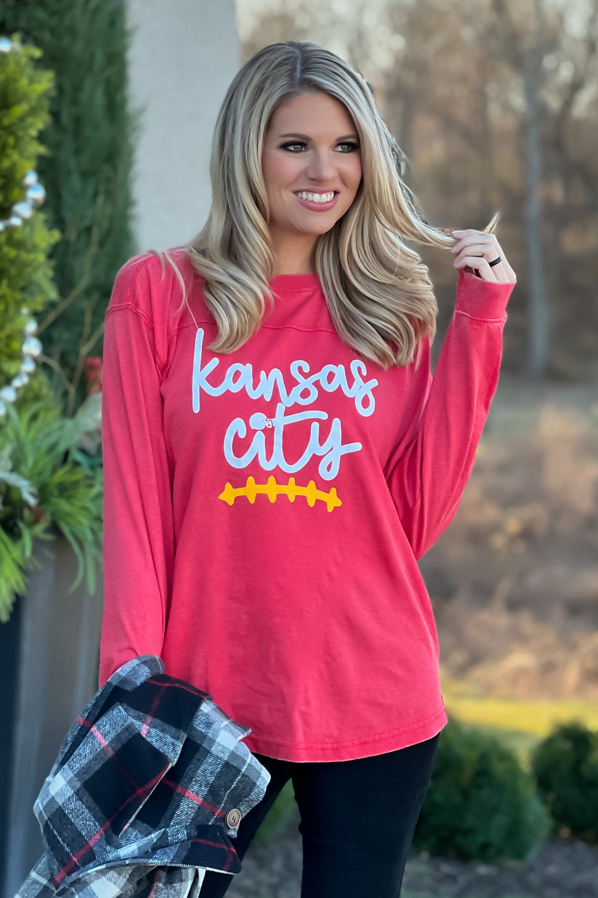 Kansas City Laces 15 Long Sleeve Tee : Red