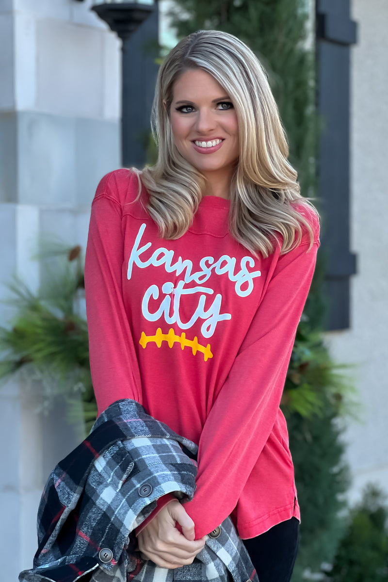 Kansas City Laces 15 Long Sleeve Tee : Red