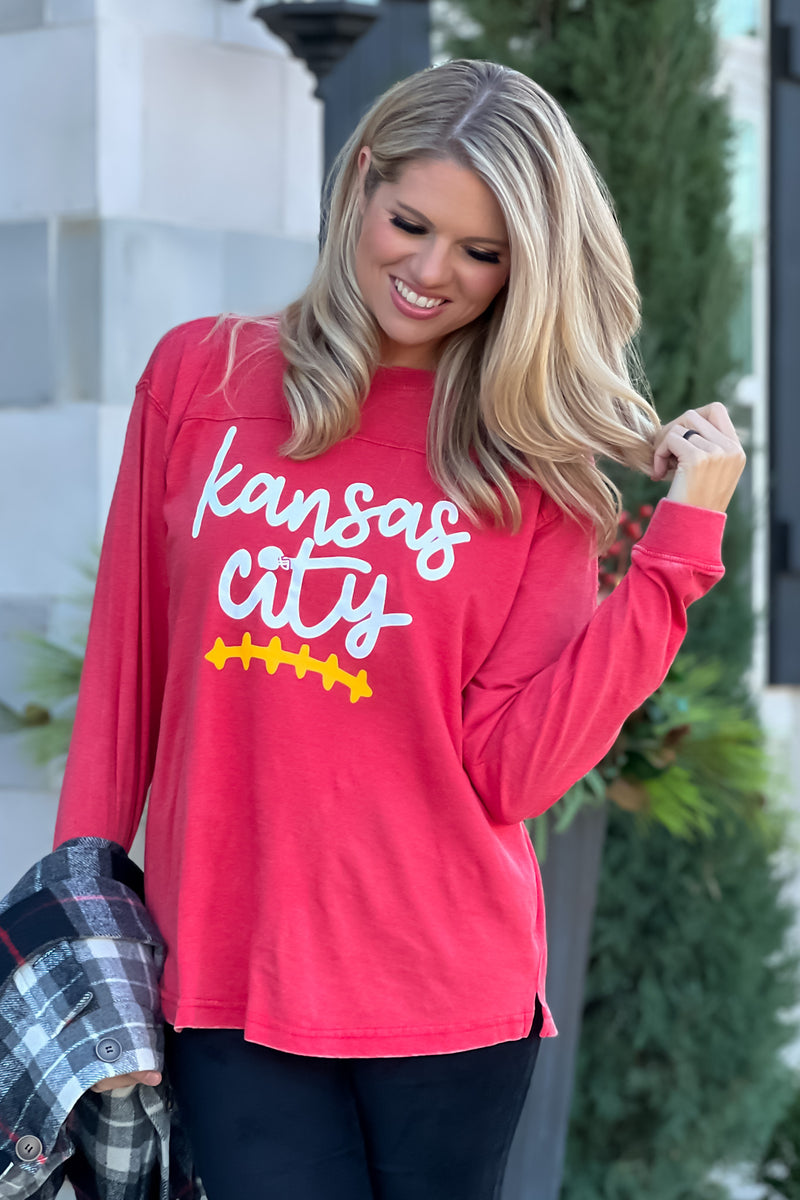 Kansas City Laces 15 Long Sleeve Tee : Red