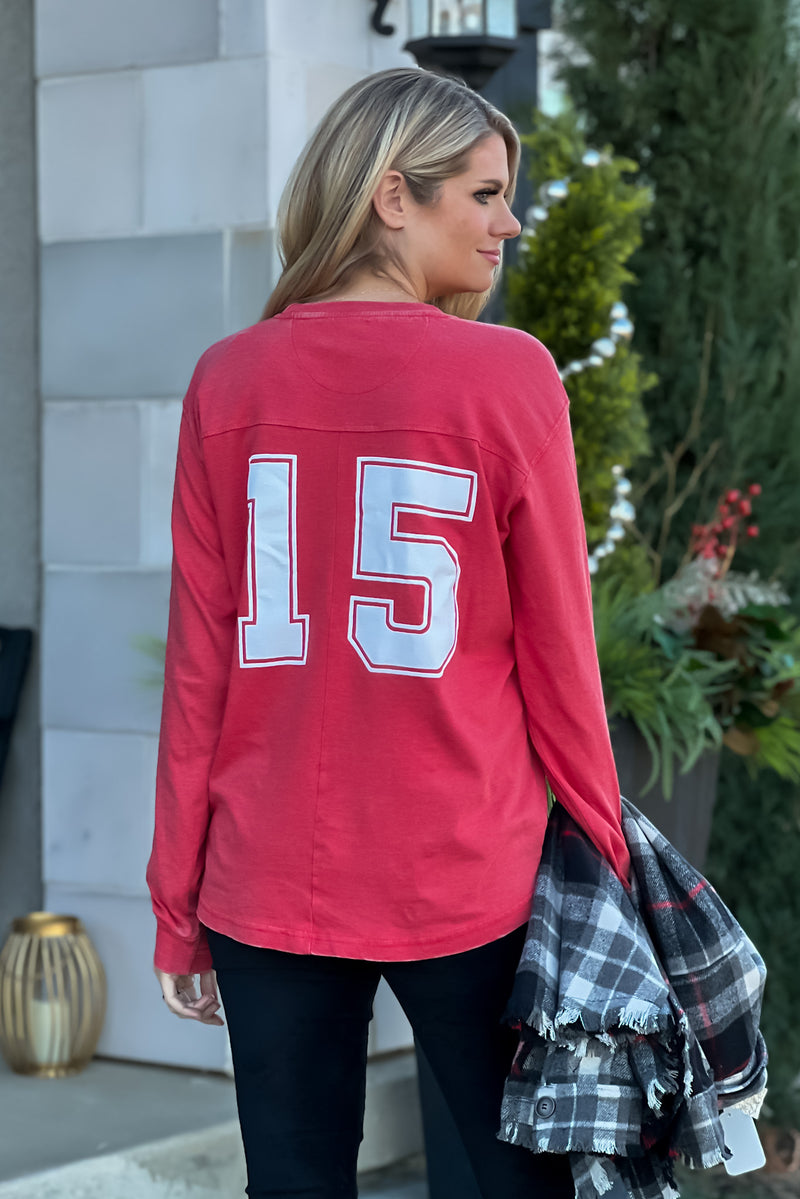 Kansas City Laces 15 Long Sleeve Tee : Red