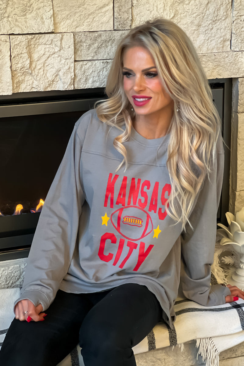 Kansas City Football 87 Long Sleeve Tee : Grey