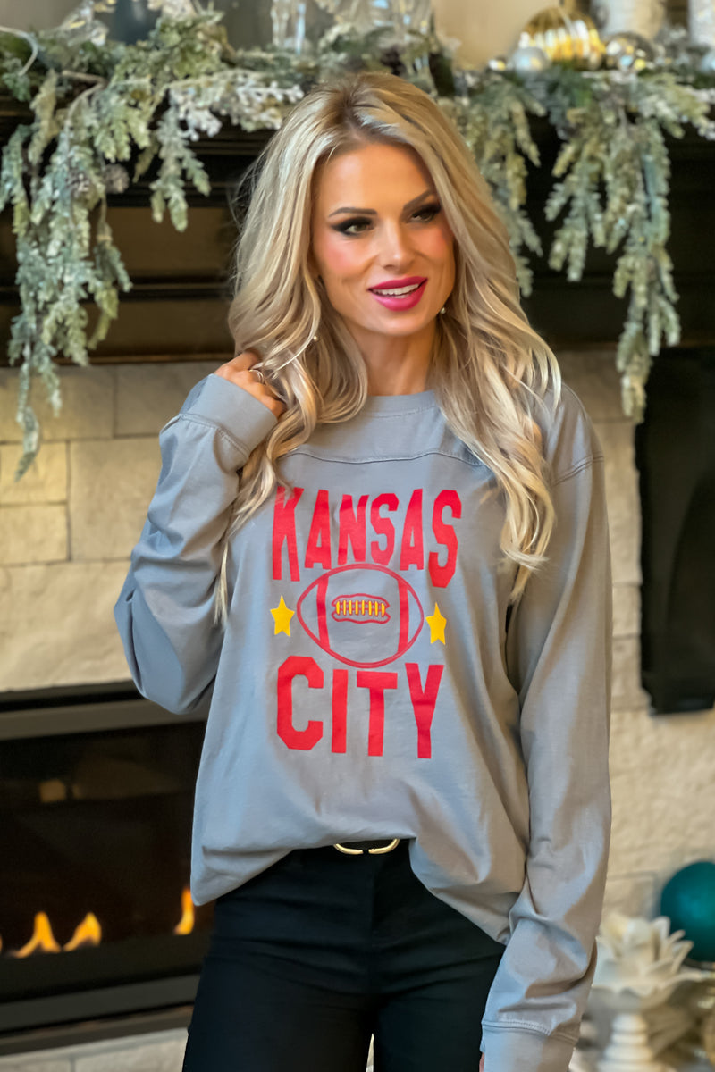 Kansas City Football 87 Long Sleeve Tee : Grey
