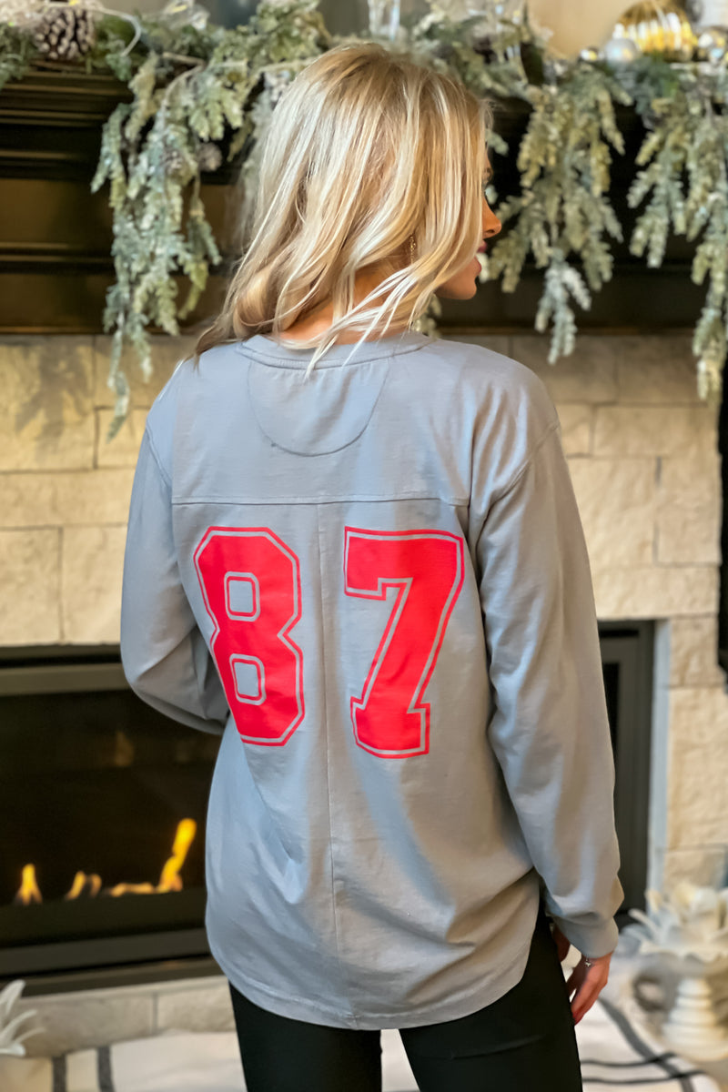 Kansas City Football 87 Long Sleeve Tee : Grey