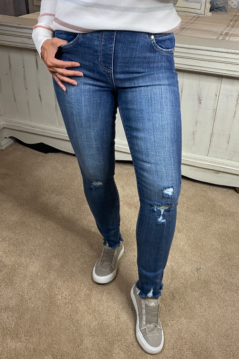Liverpool Montclair Fray Hem Gia Glider Skinny Jean : Medium Wash
