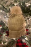 Ember Fleece Lined Cable Knit Pom Beanie