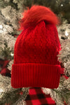 Ember Fleece Lined Cable Knit Pom Beanie