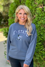 Blue 84 K-State Wildcats French Terry Pullover : Charcoal