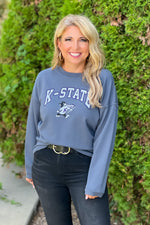 Blue 84 K-State Wildcats French Terry Pullover : Charcoal