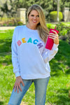 BEACH Fleece Crewneck Sweatshirt : White/Multi