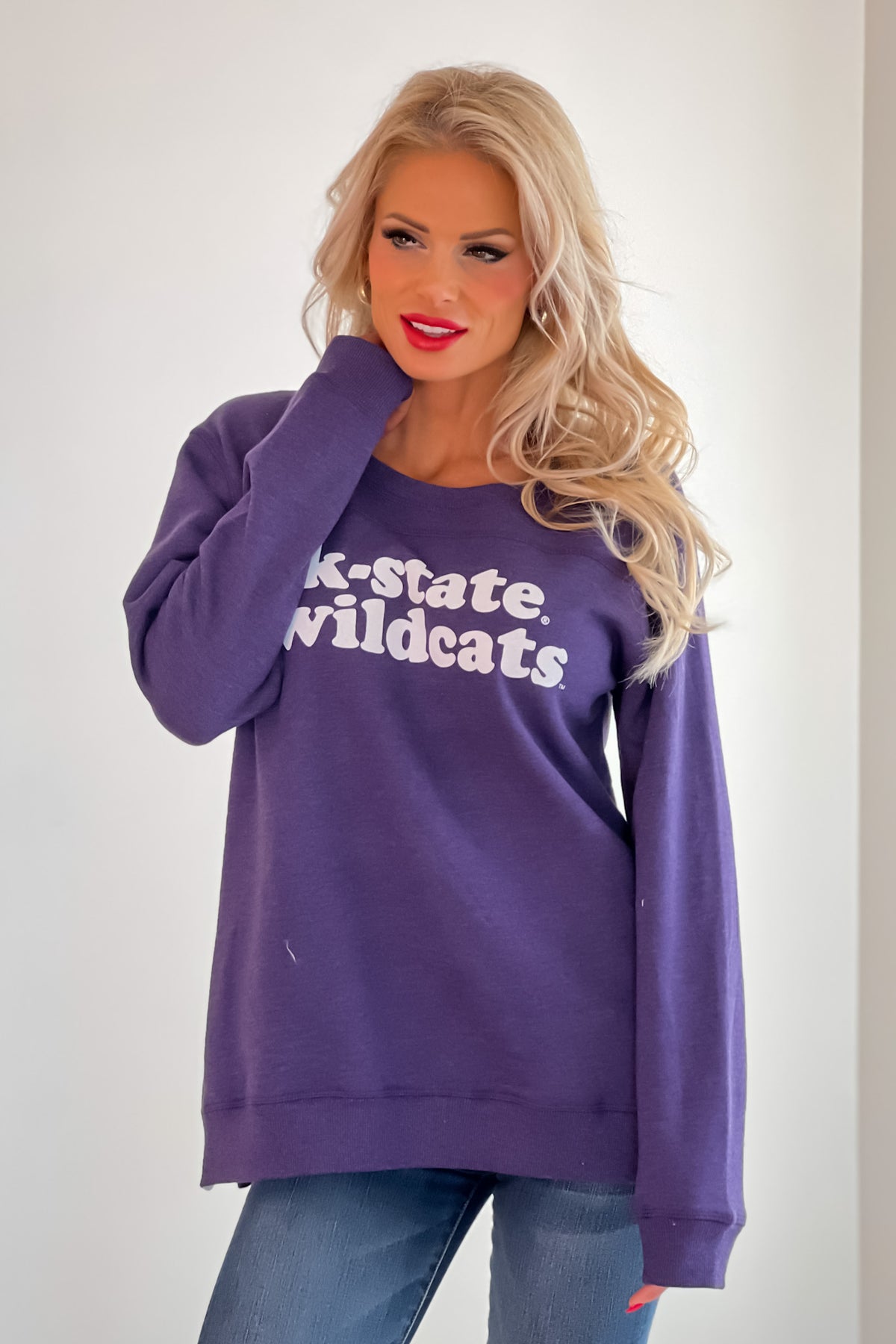 K-State Wildcats Side Slit Tunic Sweatshirt : Purple