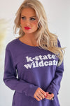 K-State Wildcats Side Slit Tunic Sweatshirt : Purple