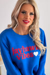 Jayhawk Vibes Side Slit Tunic Sweatshirt : Royal/Red
