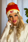 KC CC Pom Beanie : Red/Yellow
