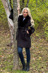 Mystical Moments Faux Fur Trimmed Pea Coat : Black