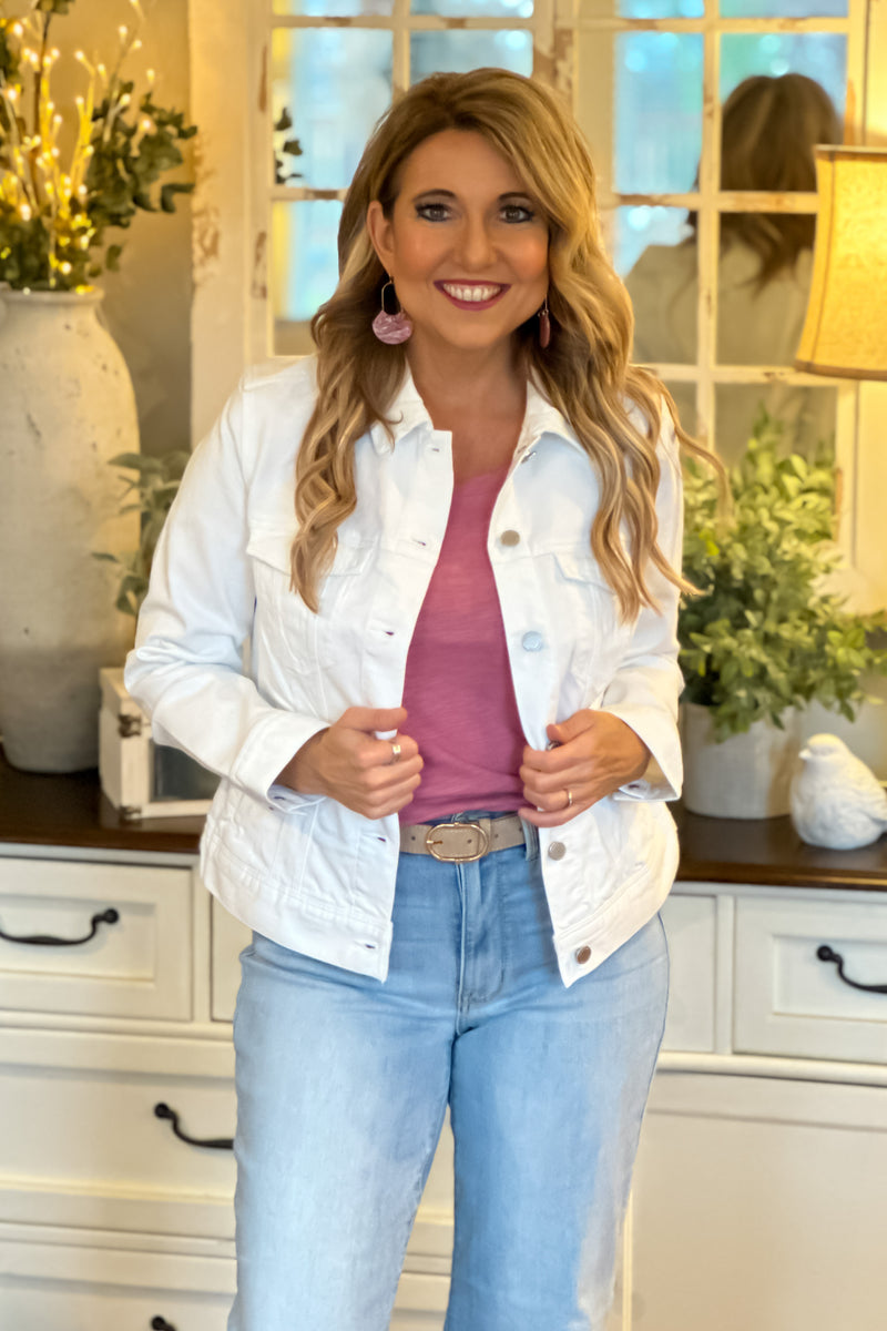 Liverpool Sienna Classic Jean Jacket : Bright White
