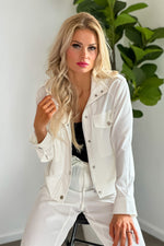 Liverpool Danica Utility Crop Jacket : Ivory