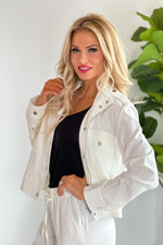 Liverpool Danica Utility Crop Jacket : Ivory