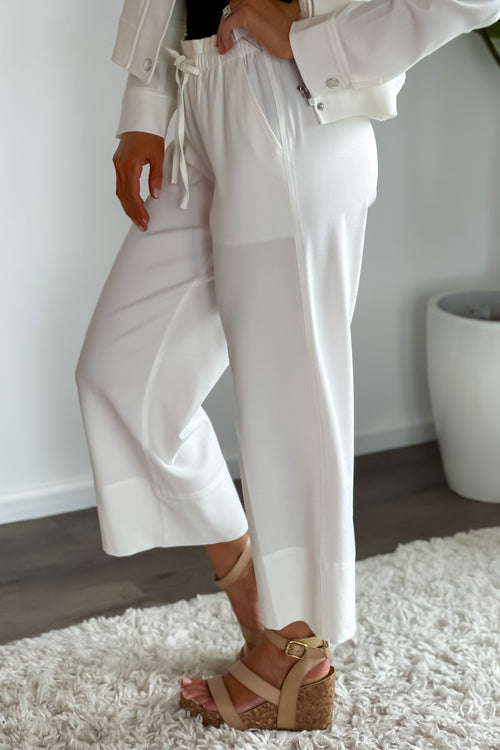 Liverpool Demi Pull On Wide Leg Pant : Ivory