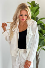 Liverpool Danica Utility Crop Jacket : Ivory