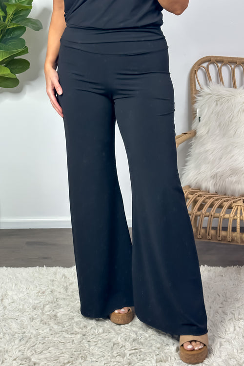 Can't Stop Me Wide Leg Palazzo Pants : Black