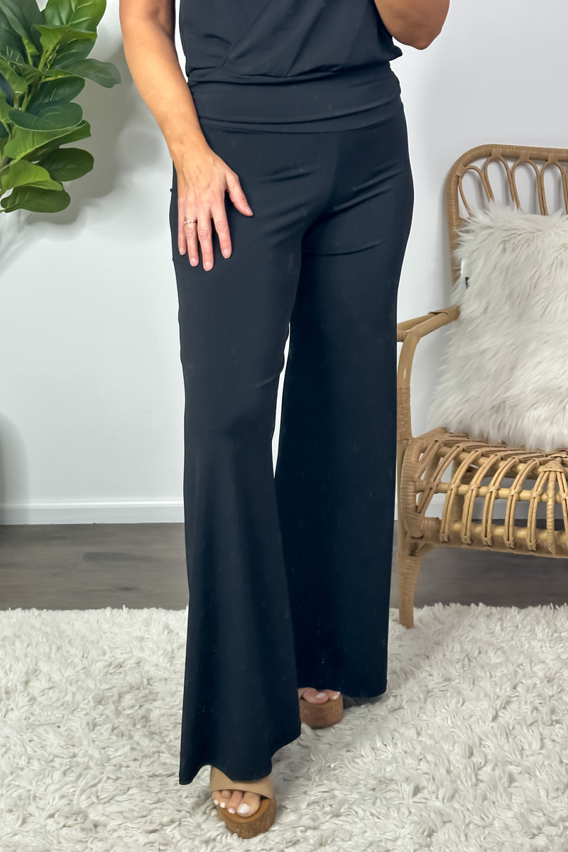 Can't Stop Me Wide Leg Palazzo Pants : Black
