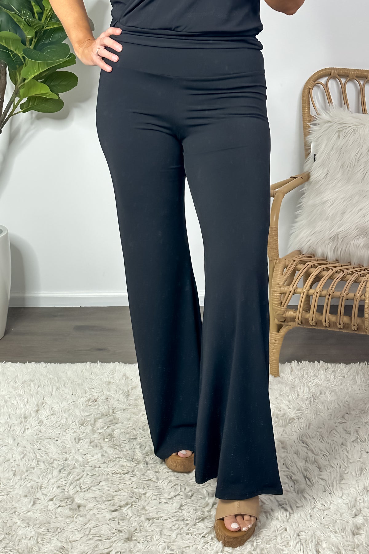 Can't Stop Me Wide Leg Palazzo Pants : Black