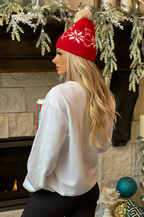 Just a Girl Who Loves Christmas Sweatshirt : White