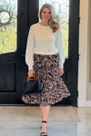 All Day Devine Snake Print Pleated Skirt : Black/Brown/Cream