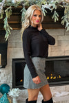 Liverpool Andy Mock Neck Top : Black