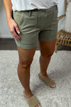 Liverpool Libby Utility Shorts With Flap Pockets : Pewter Green